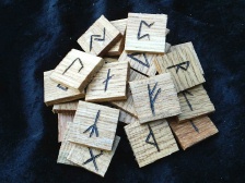 Oak Tile Elder Futhark Rune Set